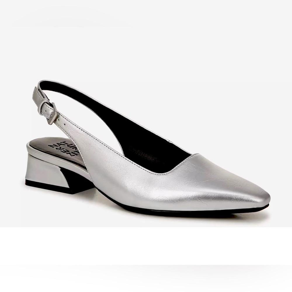 Naturalizer Silver Slingback Shoes 9.5